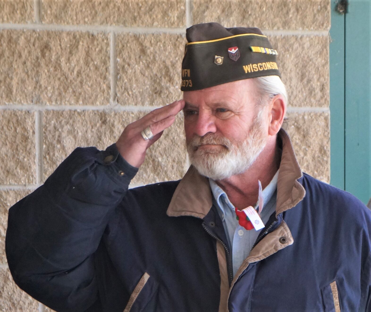 Saluting the flag